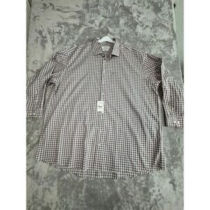 Michael Strahan‎ Collection Mens Big & Tall Burgundy Wrinkle Free Gingham Shirt
